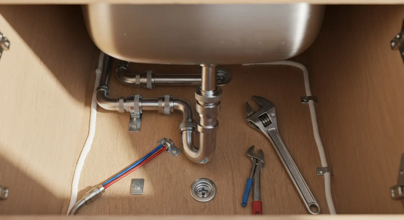 Kitchen sink plumbing installation
