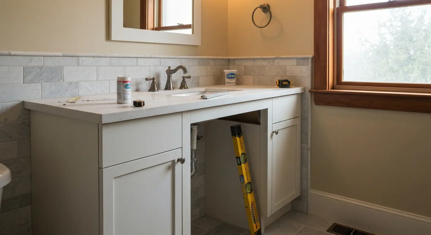 Bathroom vanity installation