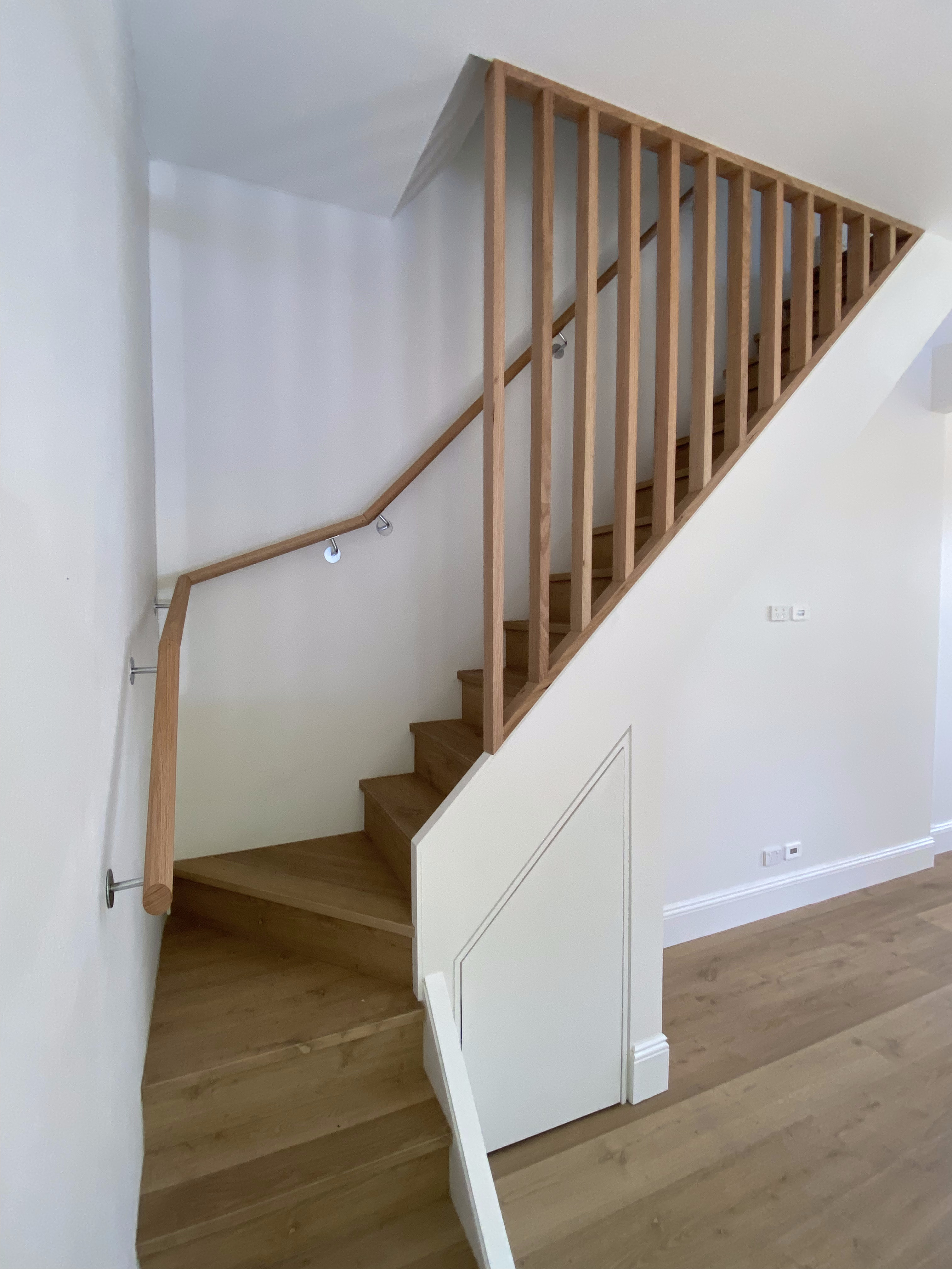 Timber stair with battened balustrade