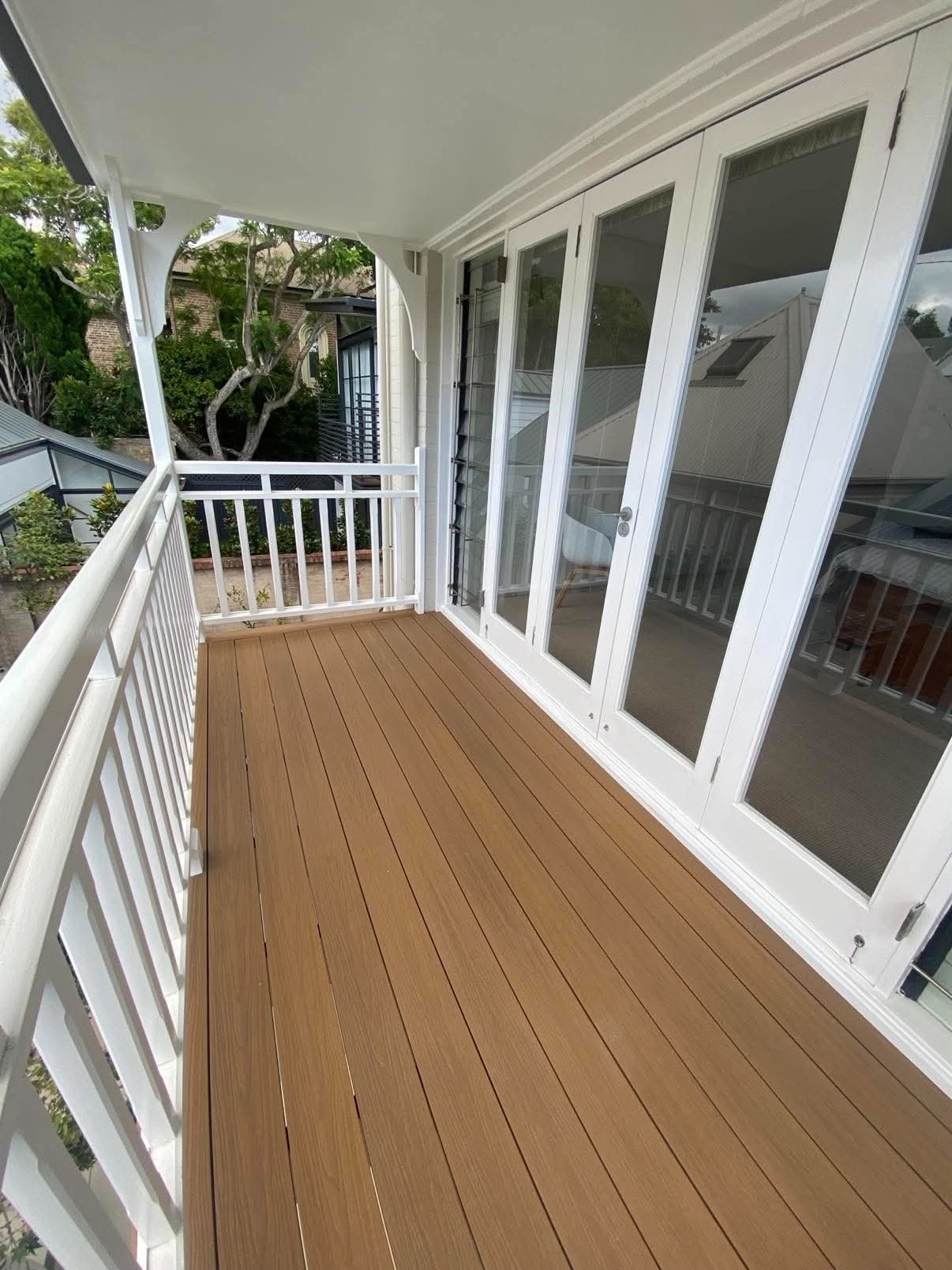 Timber staircase with balustrade