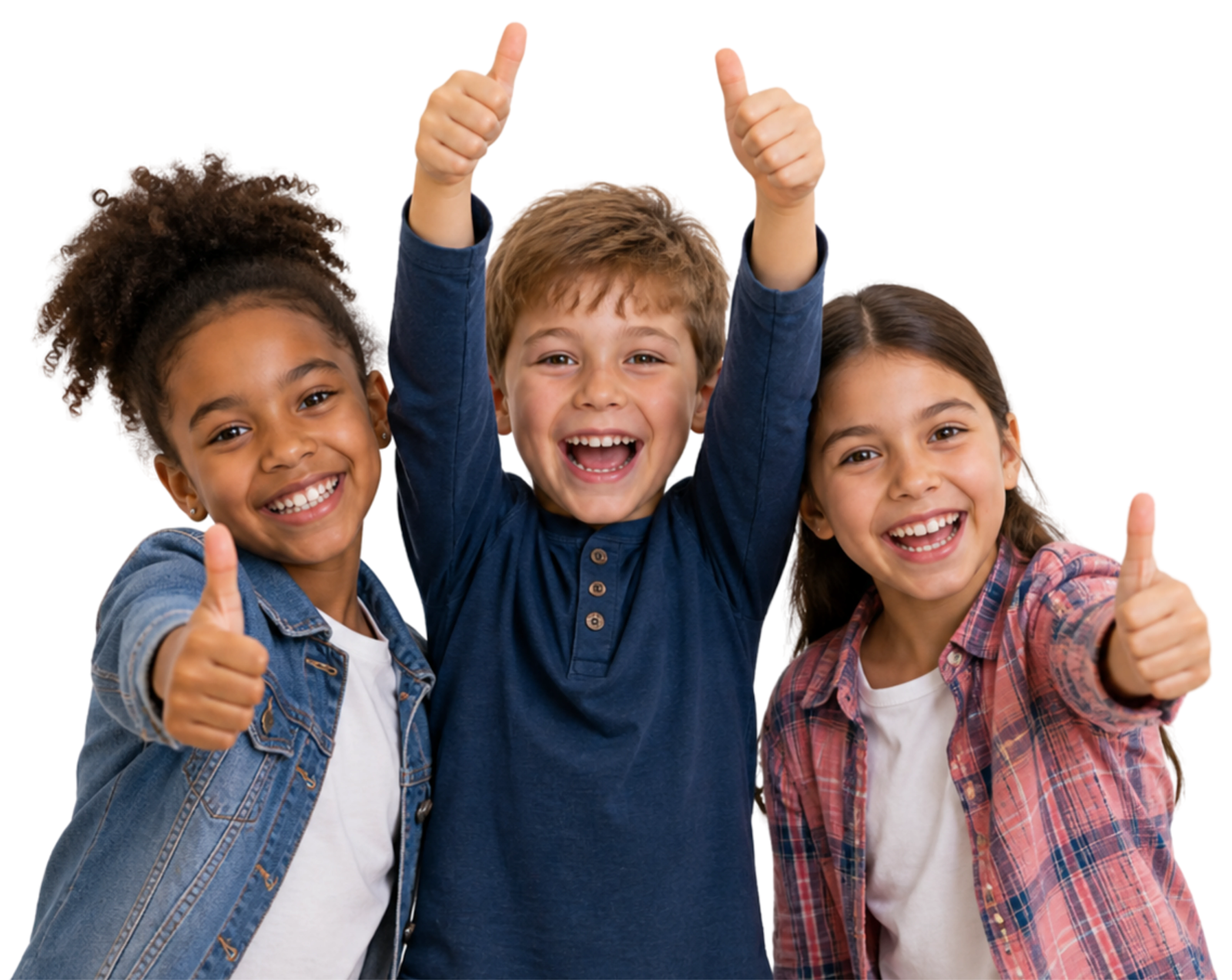 Happy kids excited for their free pizza party