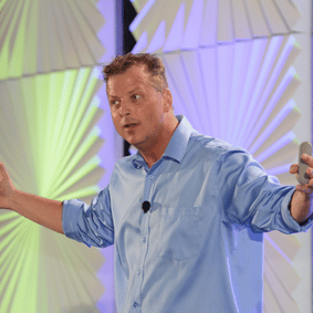 Motivational Speaker Tyler Hayden on stage