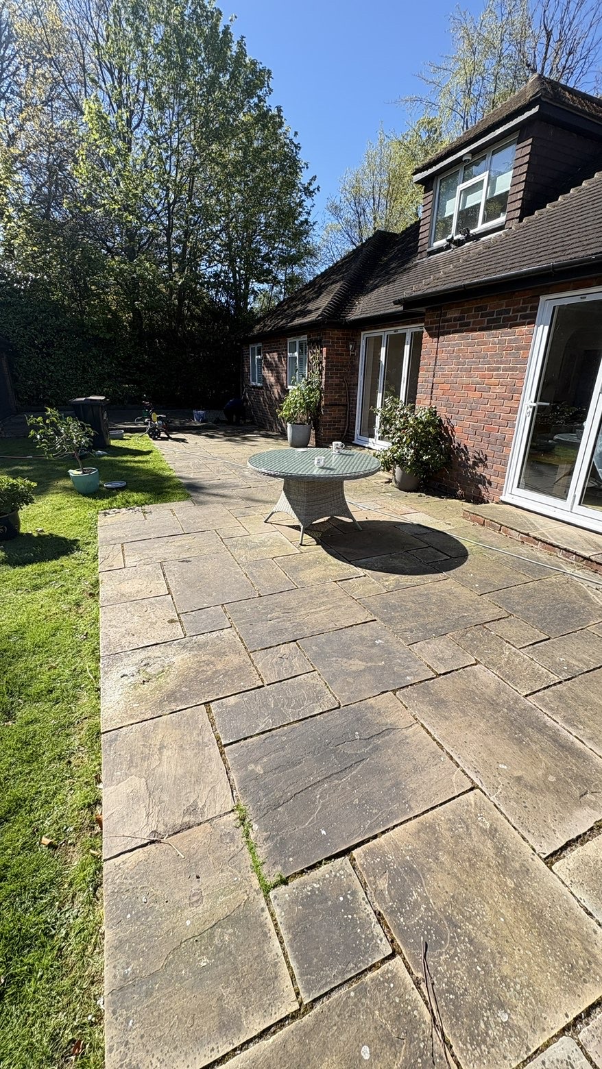 Before patio cleaning