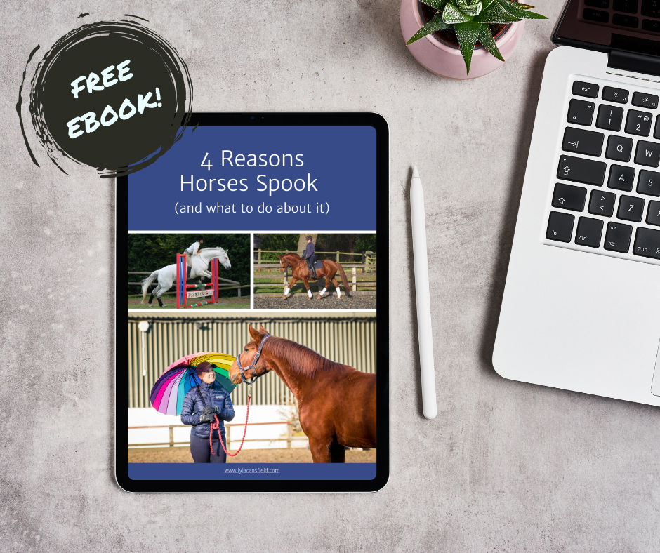 4 Reasons Horses Spook eBook shown on a tablet