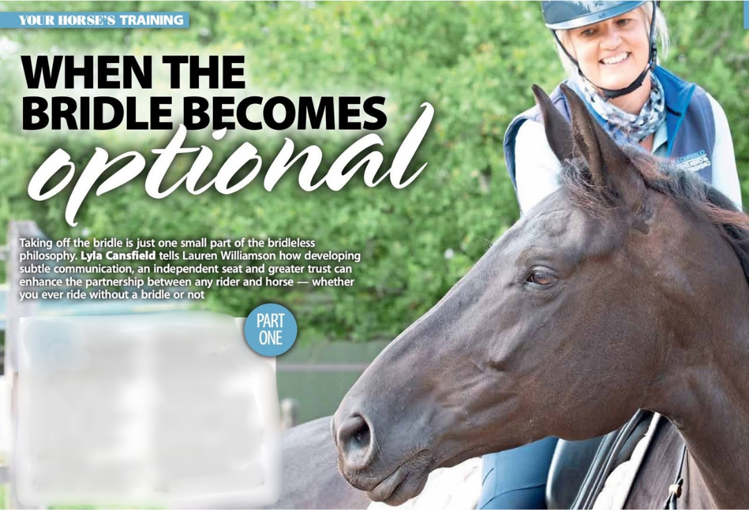 Lyla's bridleless riding article in Your Horse magazine