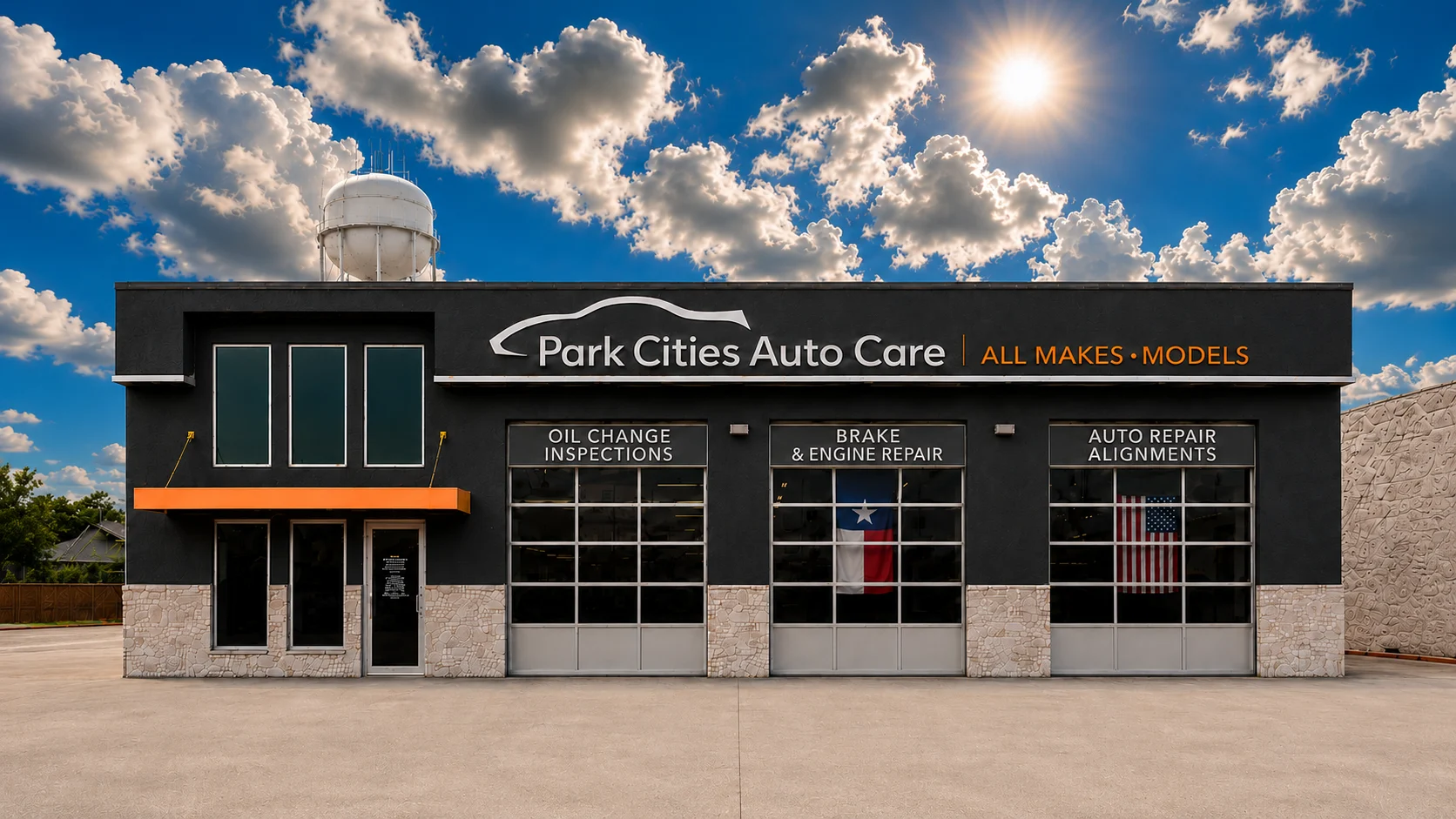 Park Cities Auto Care auto repair shop exterior in Dallas, TX
