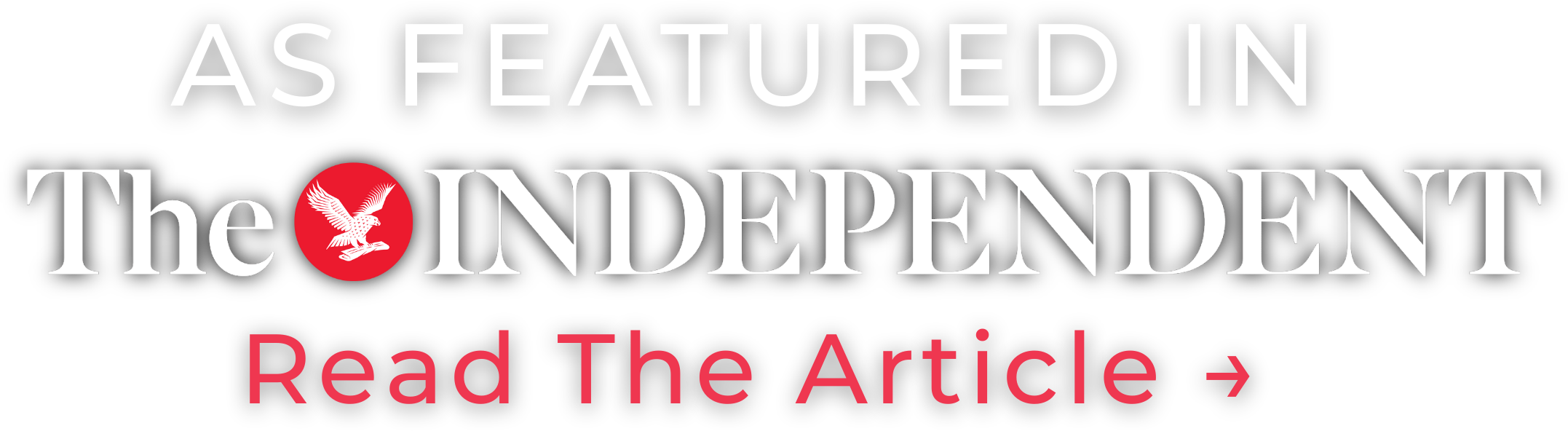 Text badge saying 'as featured in the independent'