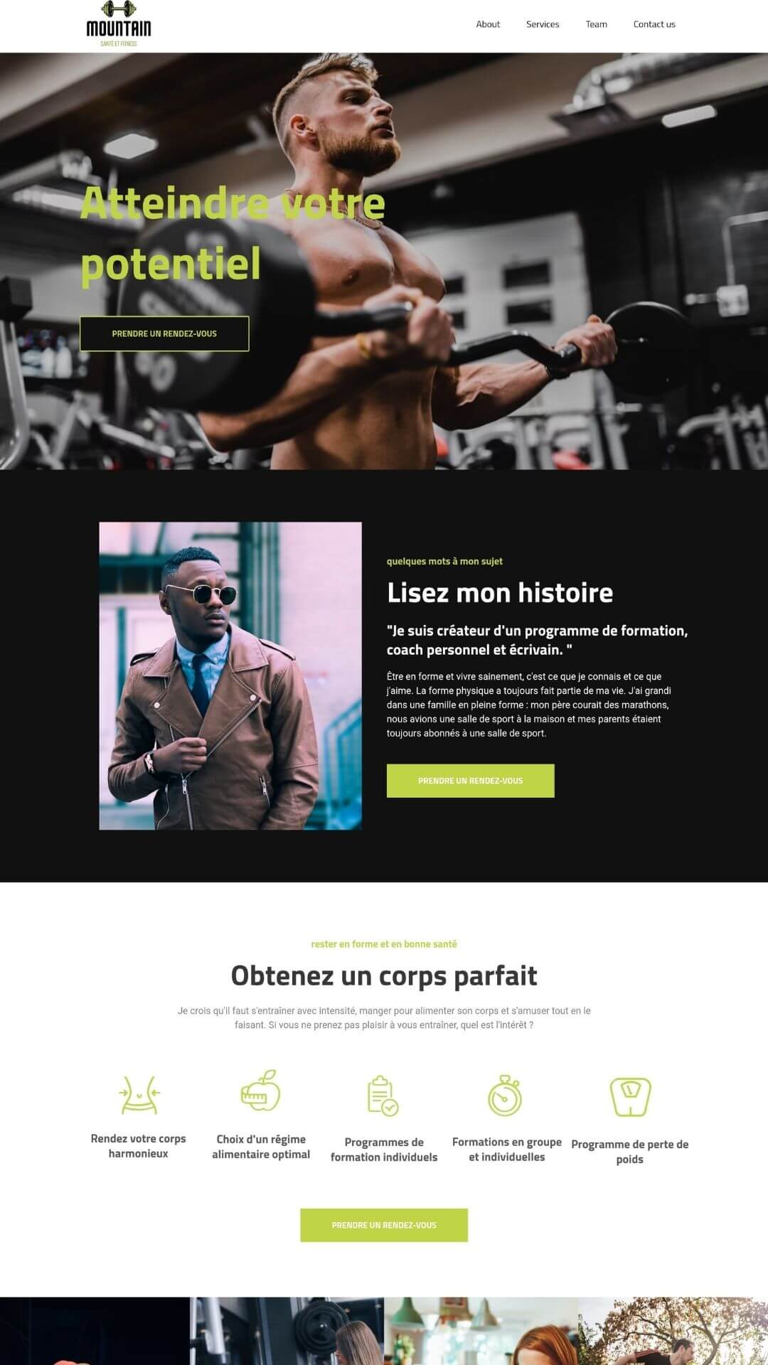 site web pour salle de sport privé