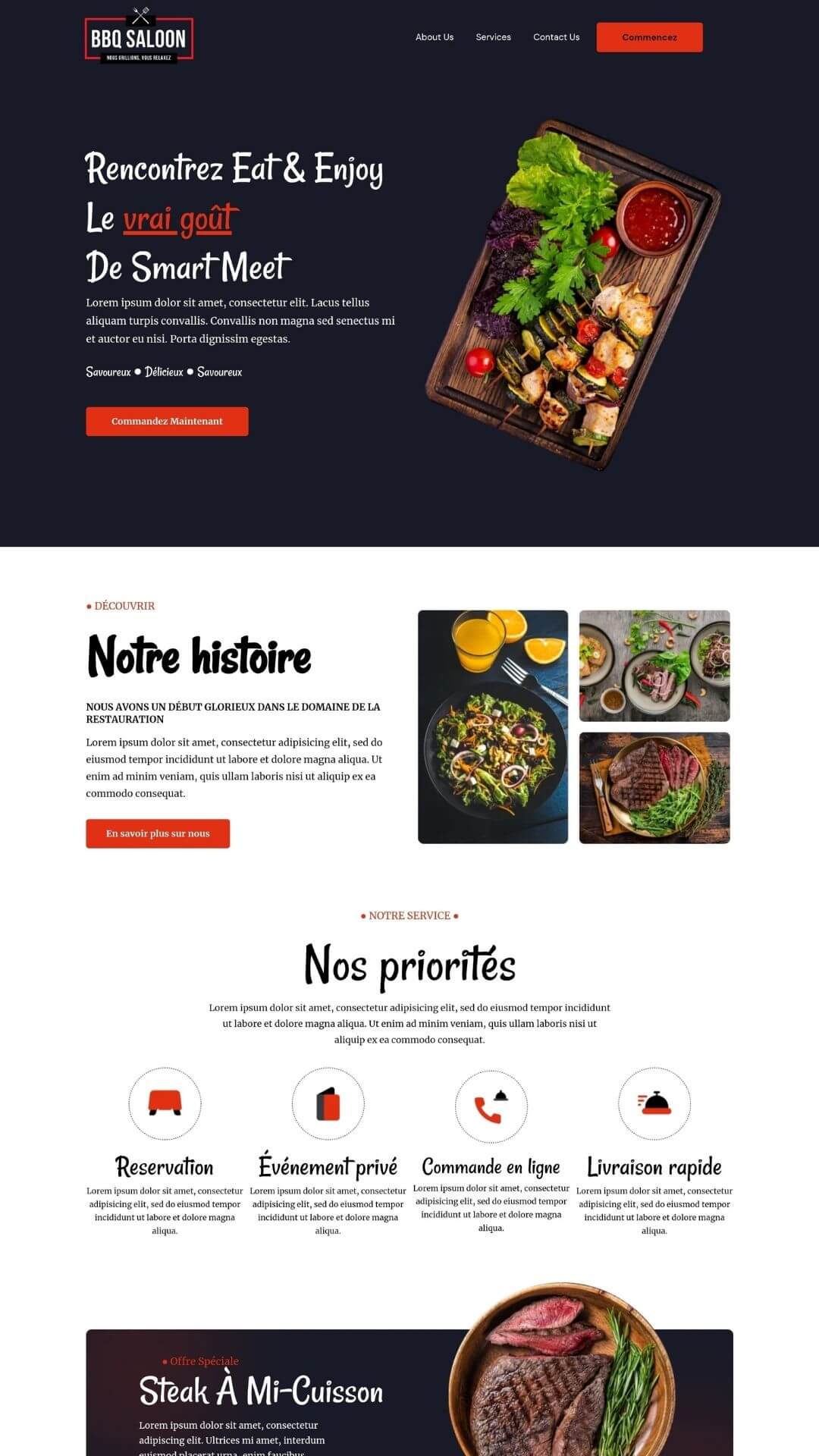 site web pour restaurant