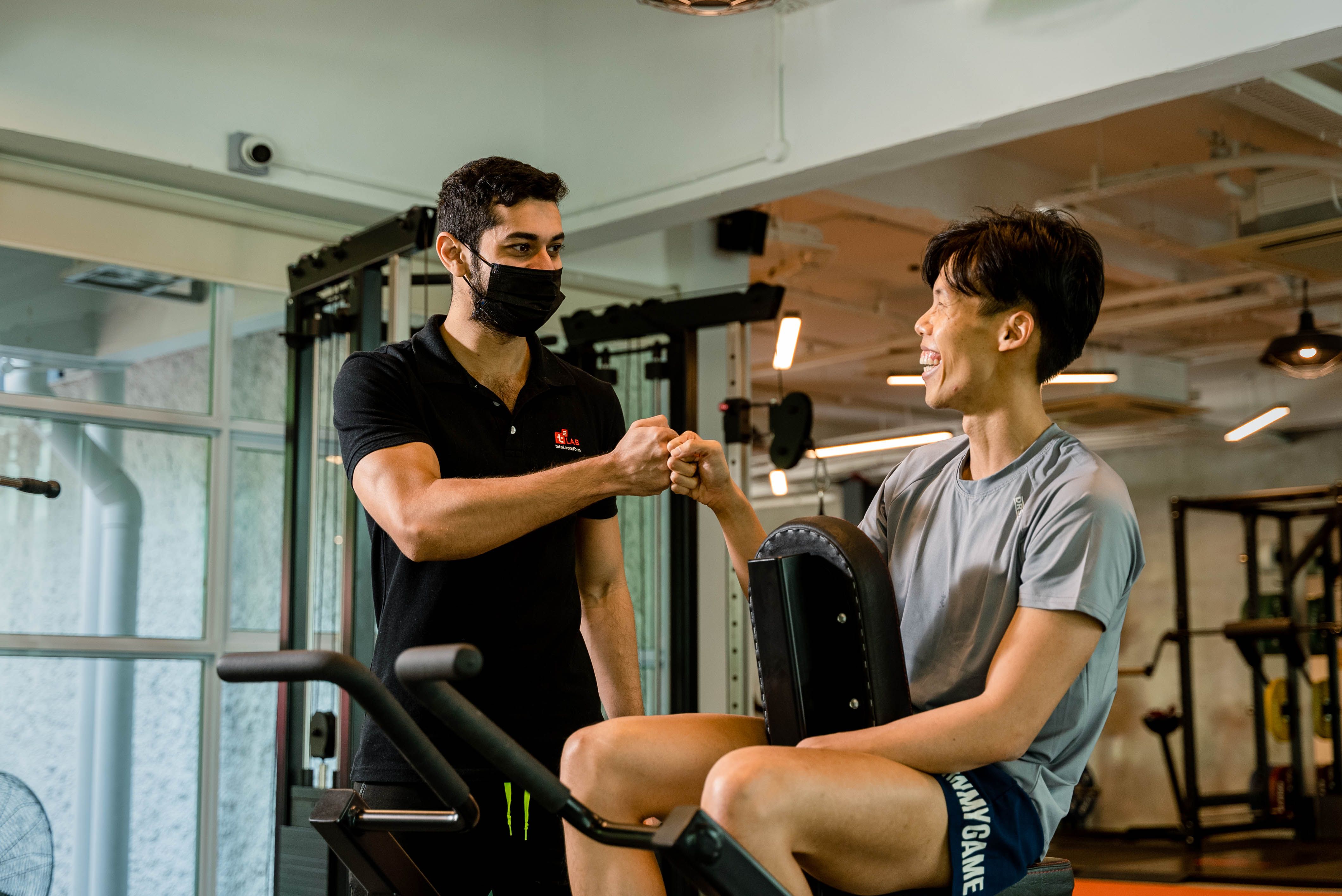 Coach reviewing progress with client