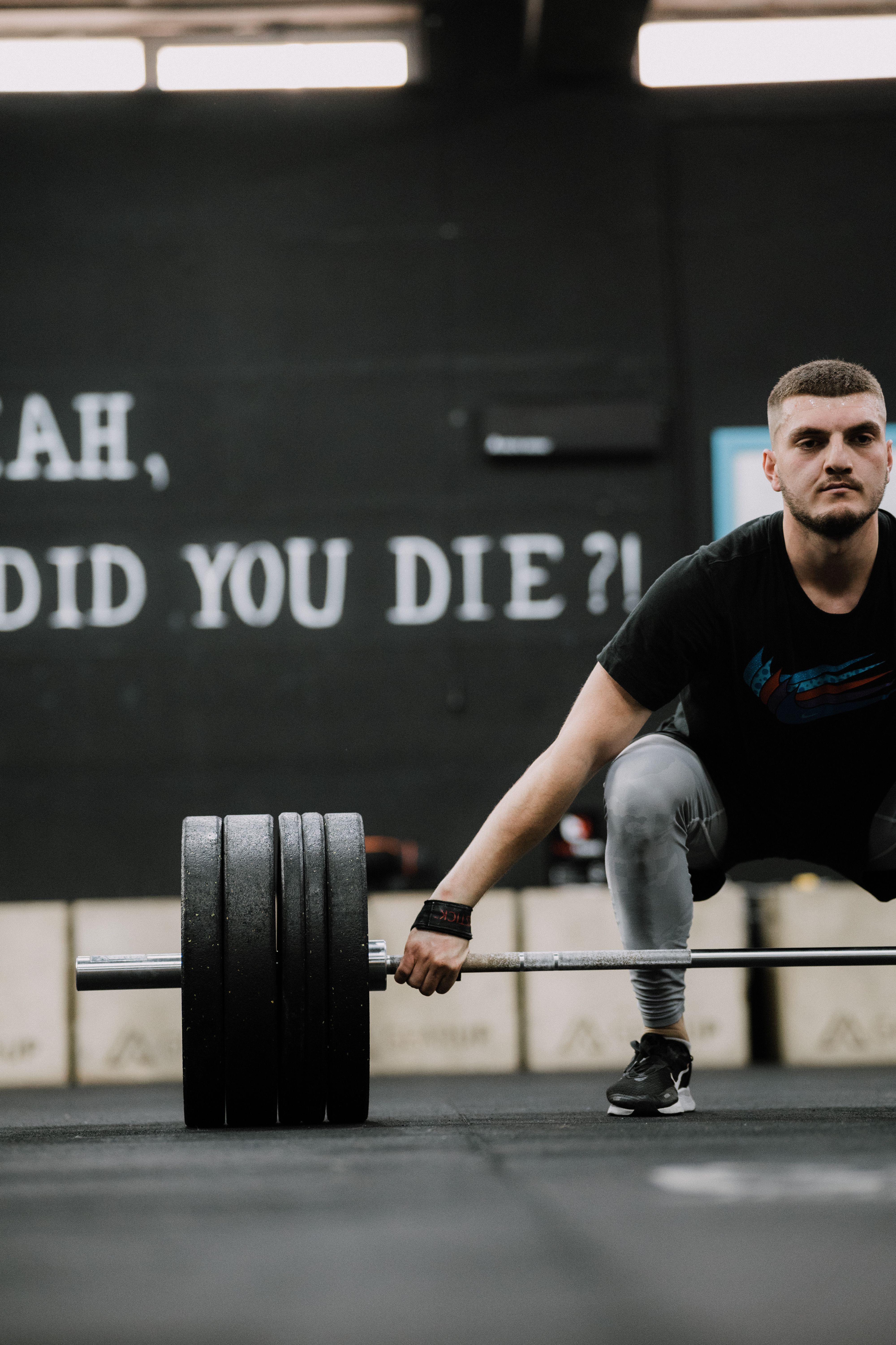 Athlete performing a deadlift