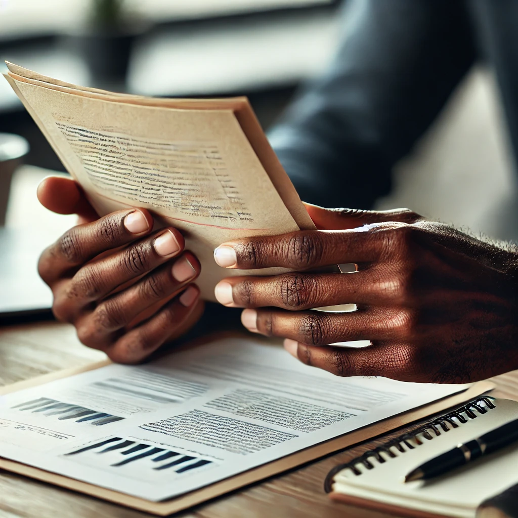 Hands reviewing technical documents