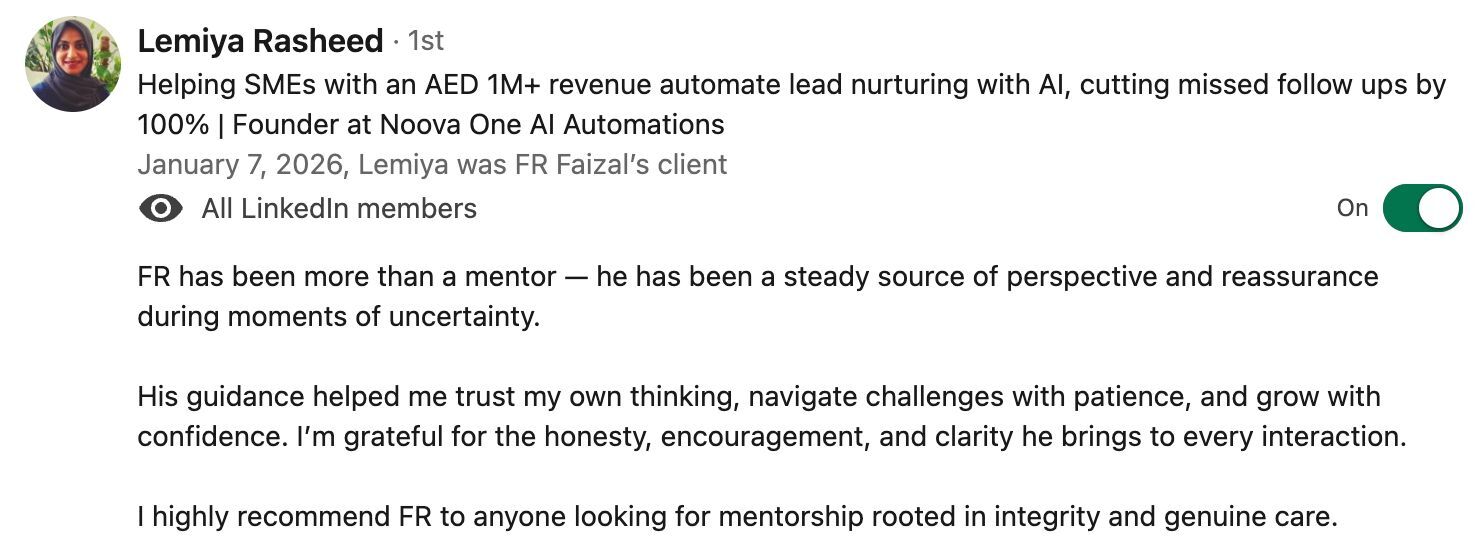 Lemiya Rasheed LinkedIn Recommendation