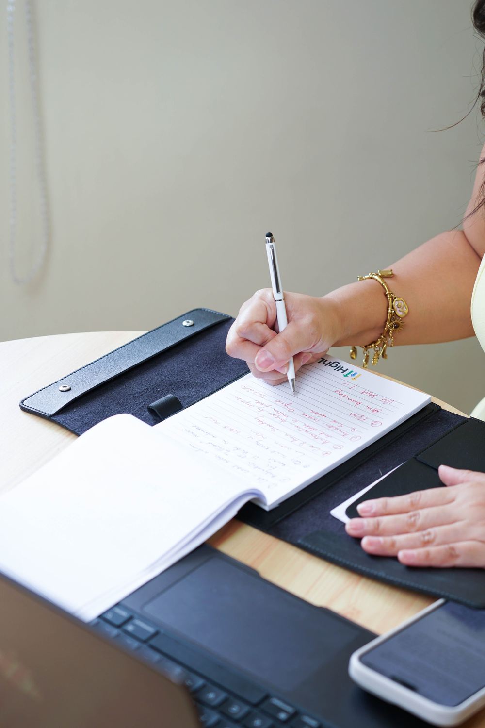 Notes piling up in a planner