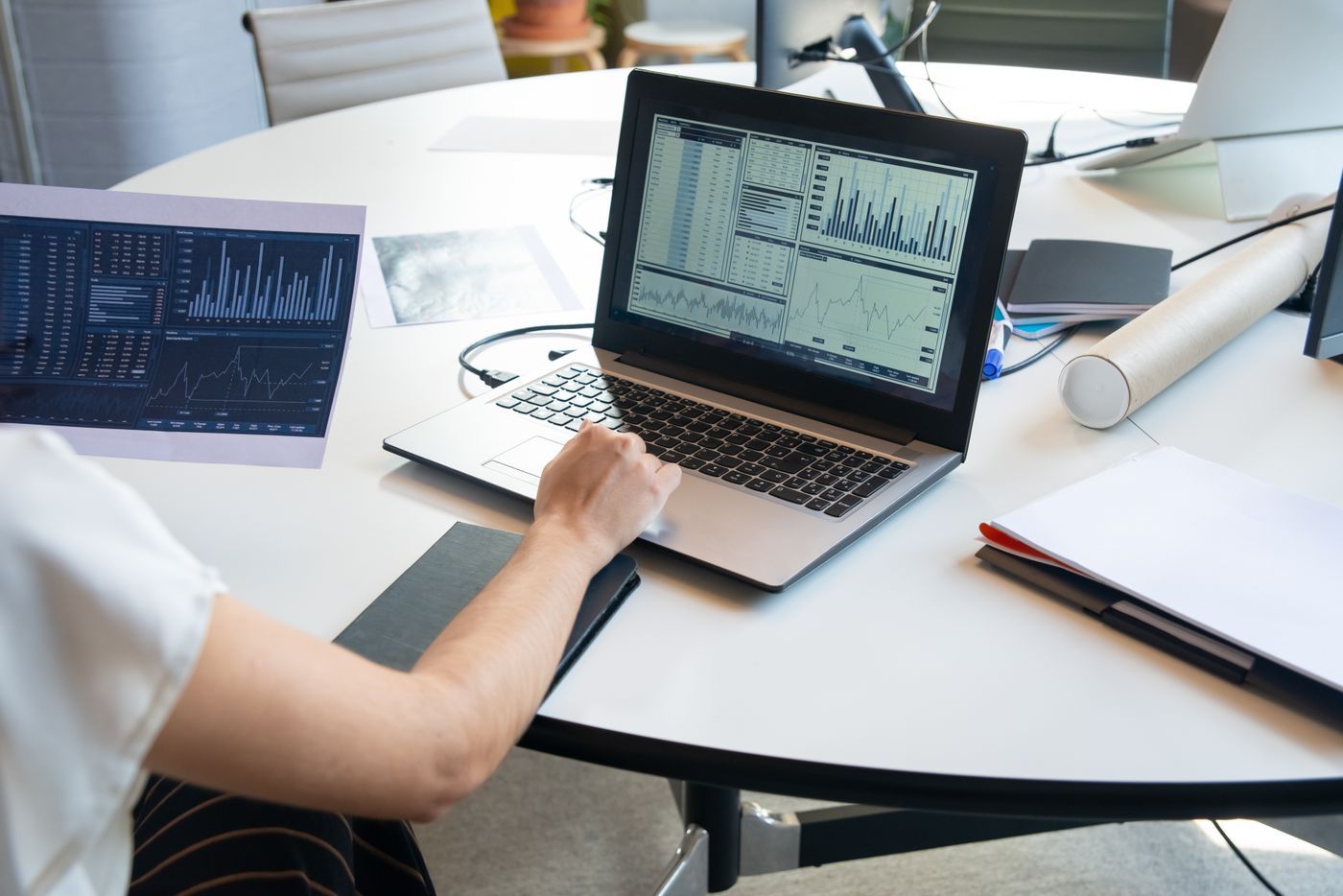 Marketing metrics on a laptop dashboard