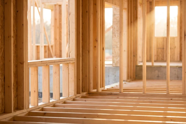 Diagram of floor joists running perpendicular to a load-bearing wall