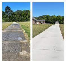 Sidewalk Pressure Washing Cleaning Before & After