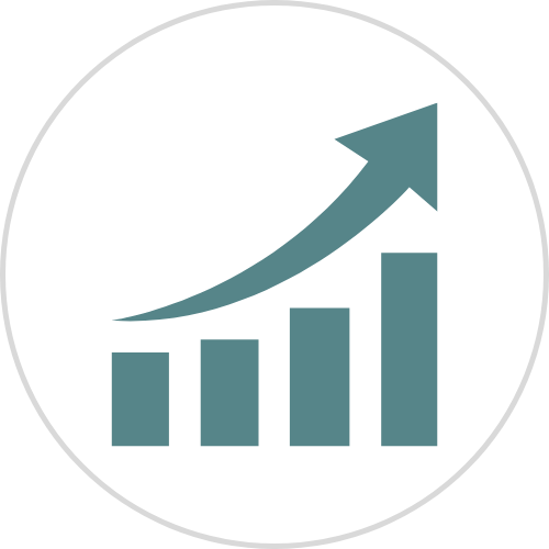Upwards bar chart icon