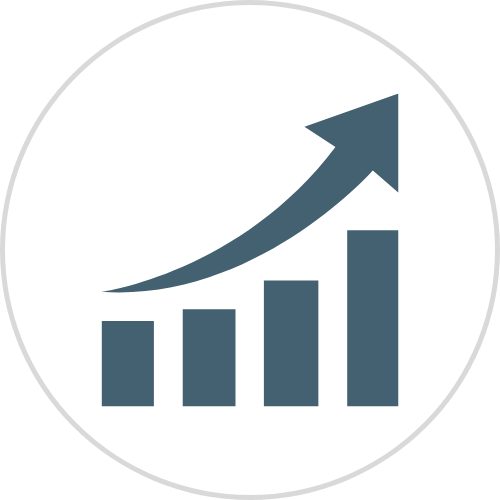Upwards bar chart icon