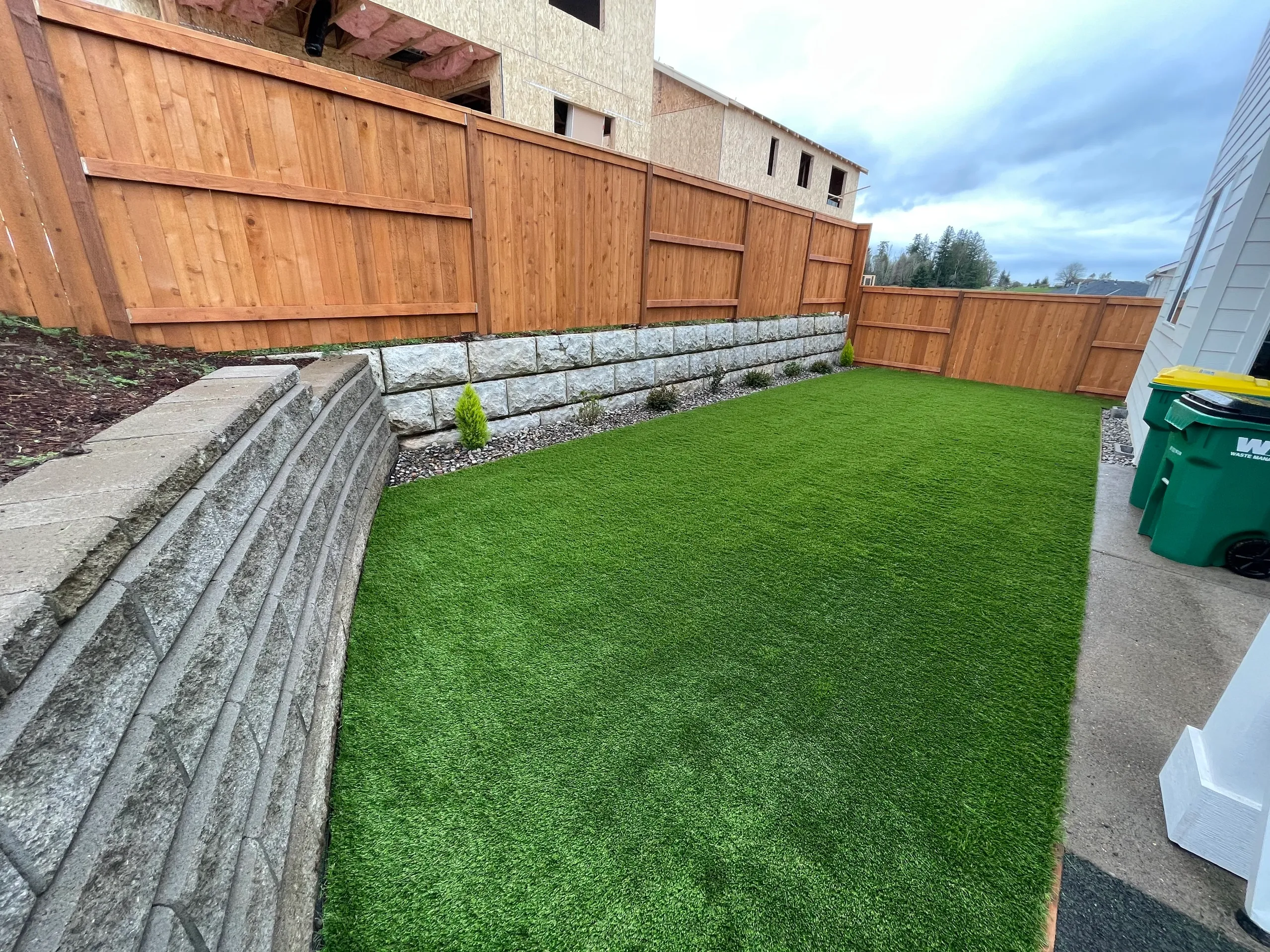 Modern home with privacy fencing