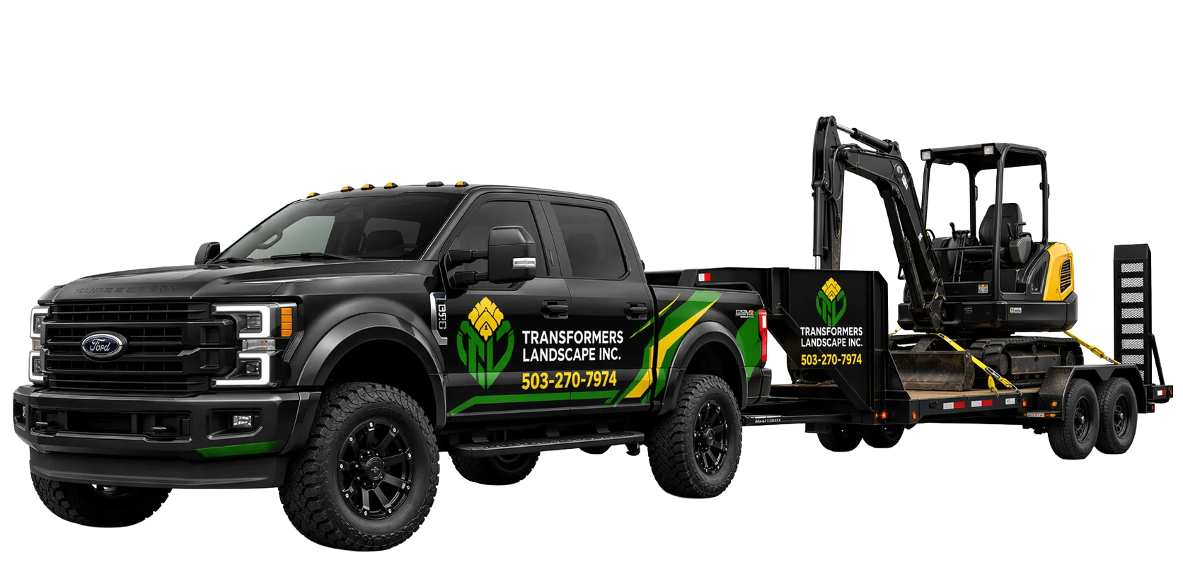 Transformers Landscape INC. truck serving Oregon and Washington