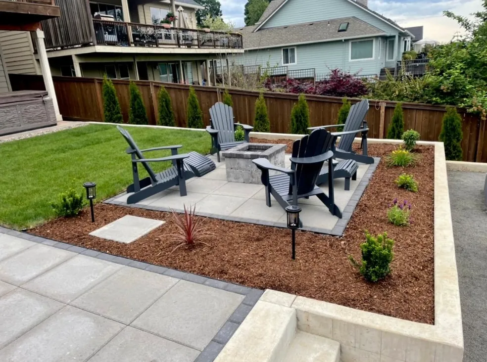 Outdoor patio hardscape detail