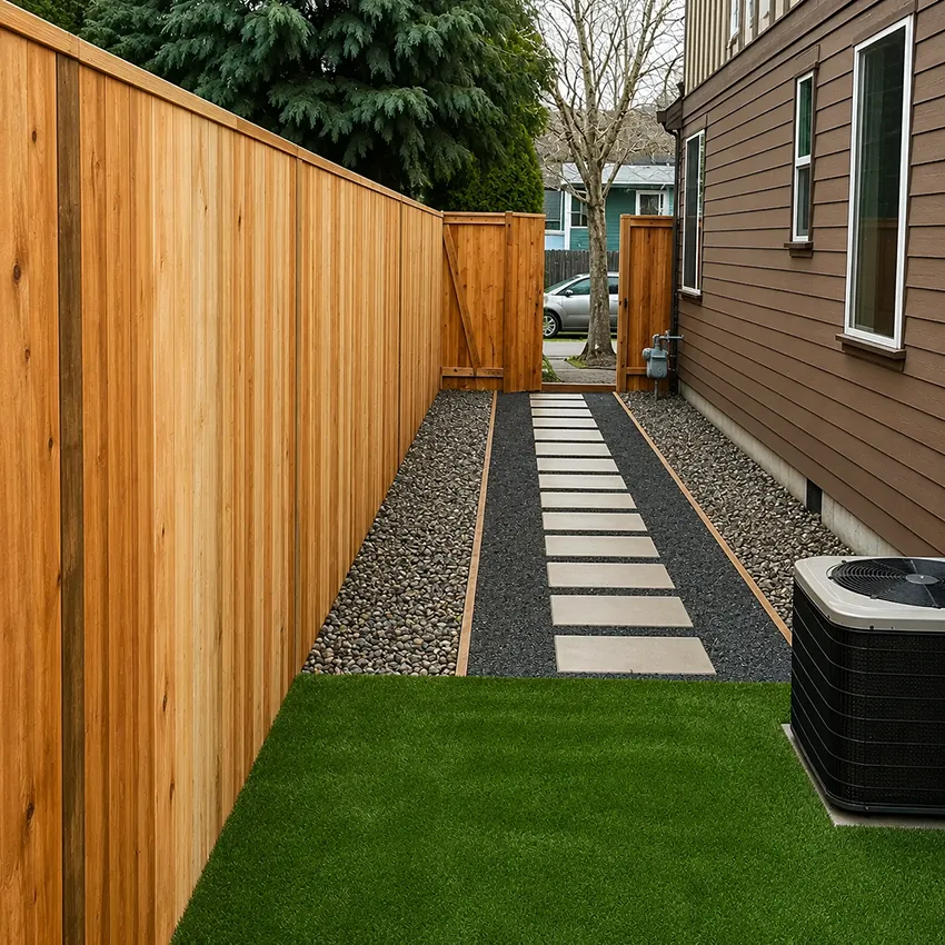 Home exterior with property boundary