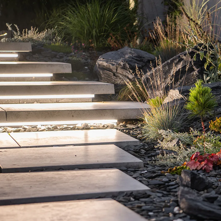 Outdoor strip lighting installation in Beaverton Oregon