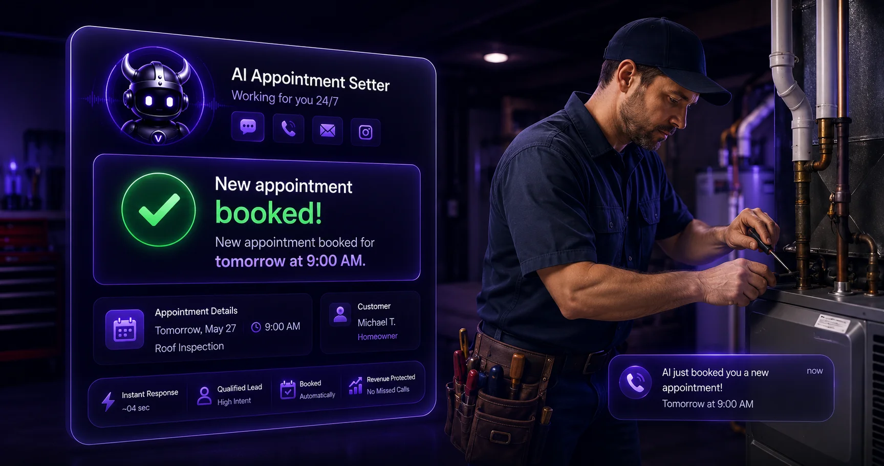 ai appointment setter for home service contractor HVAC roofing plumbing ai appointment setter for home service contractor HVAC roofing plumbing