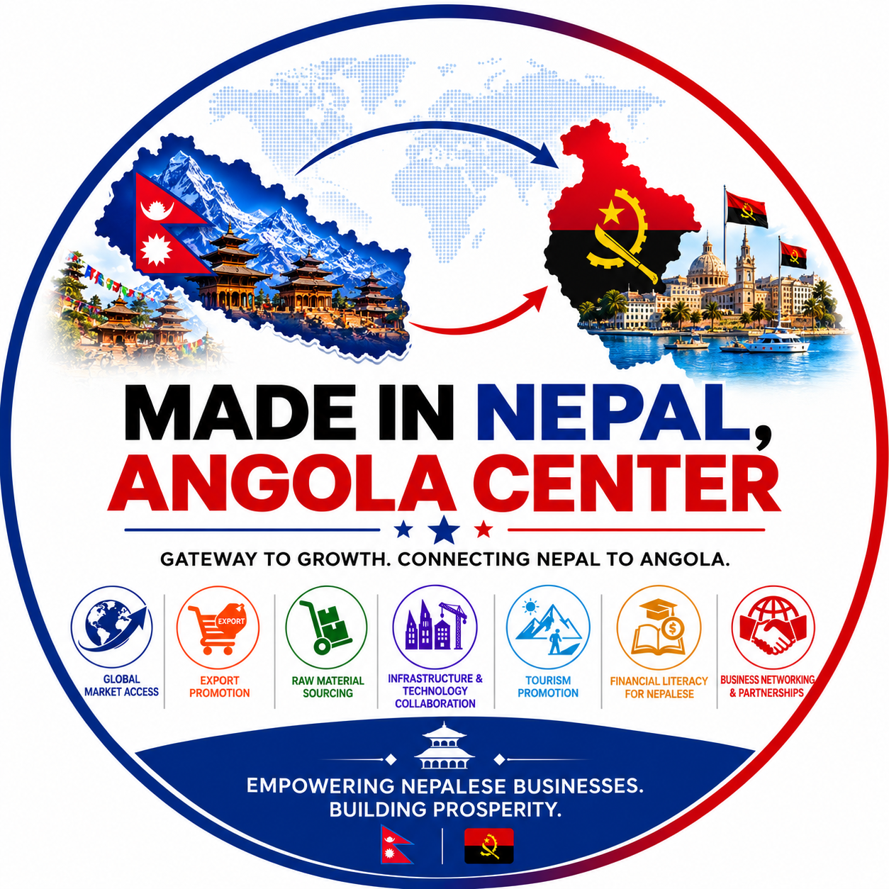 Made in Nepal, Angola Center logo