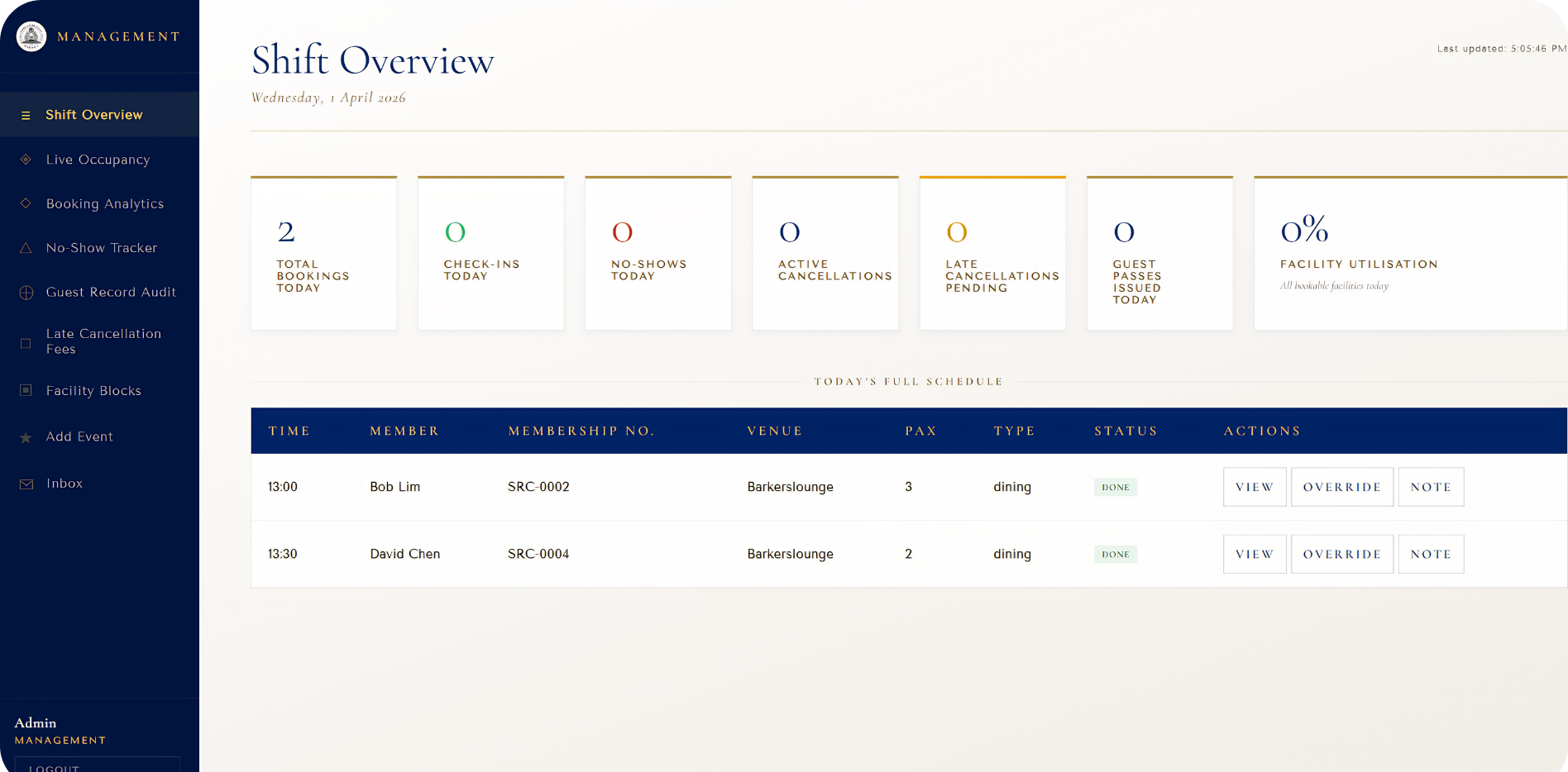 Club data import dashboard