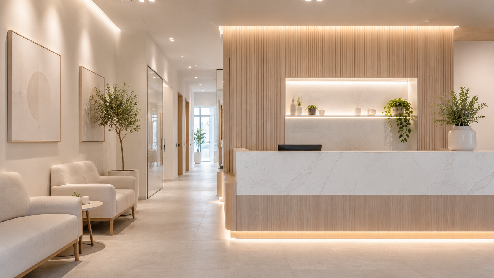 Aesthetic clinic reception area