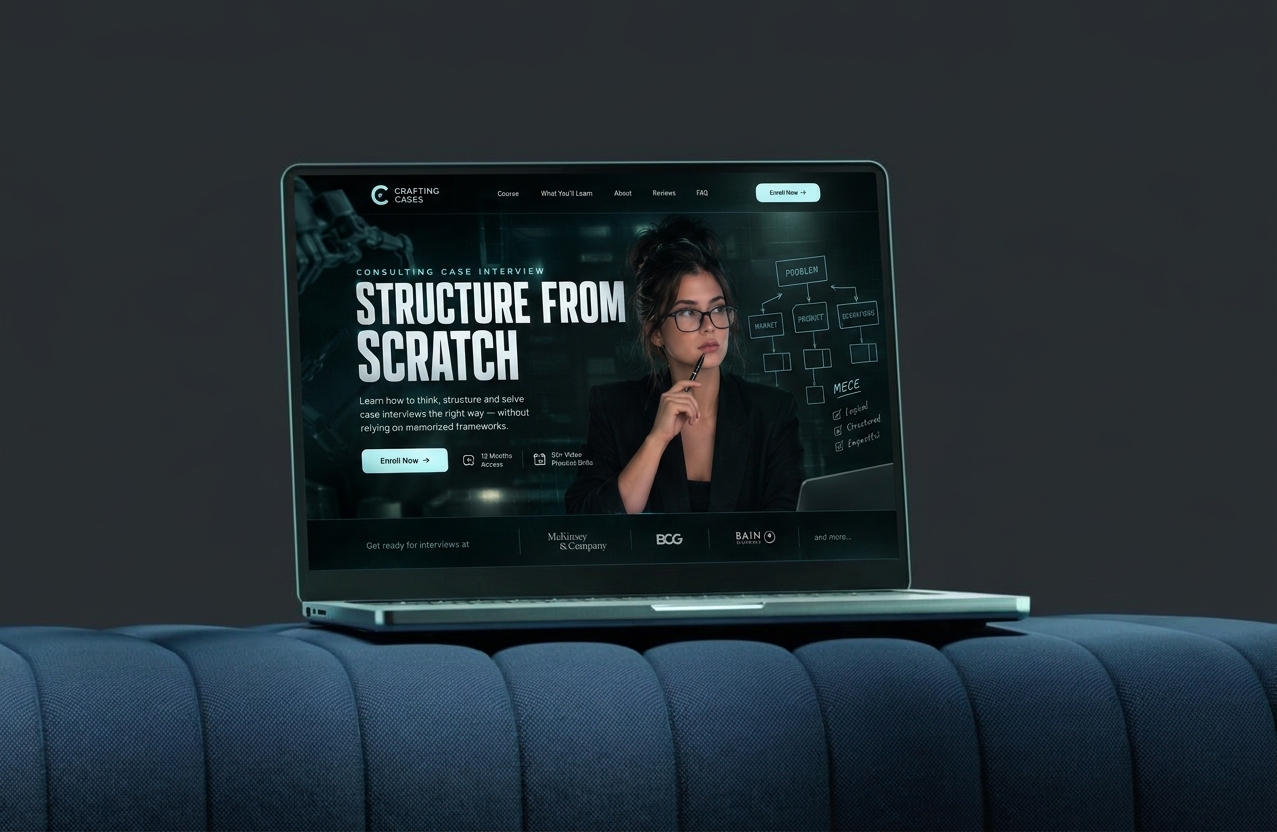 Crafting Cases Consulting Interview Landing Page Design, Websites