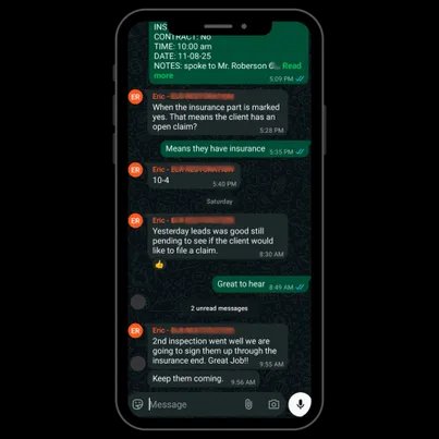 WhatsApp conversation showing closed deal