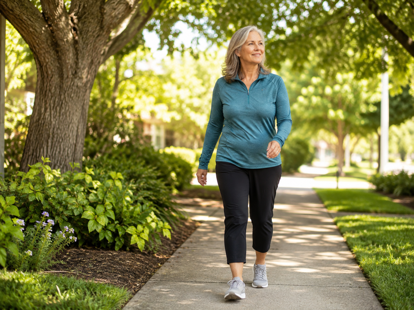 Adult taking a comfortable walk outdoors