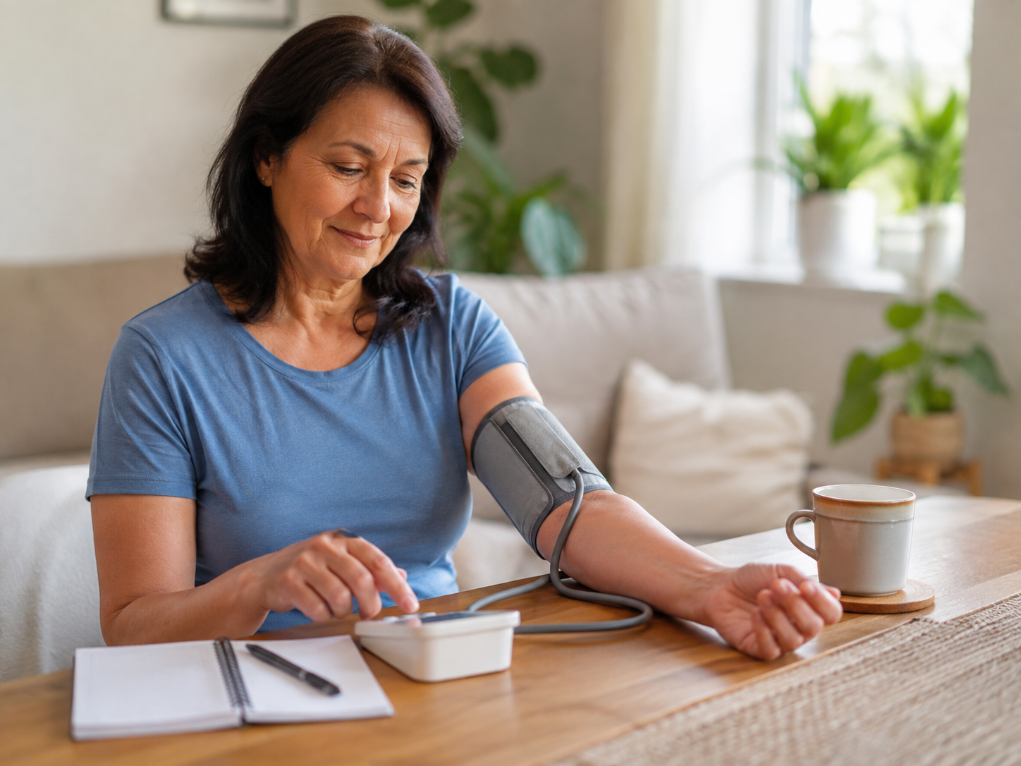 Checking blood pressure at home