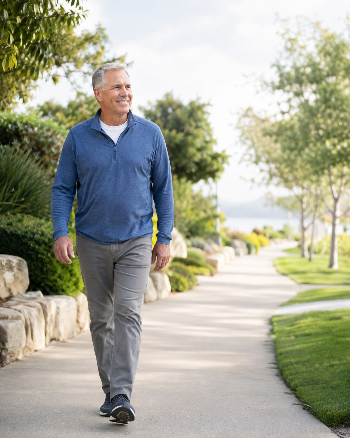 Adult man enjoying an active healthy lifestyle