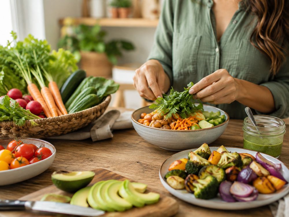 Fresh healthy meal with vegetables