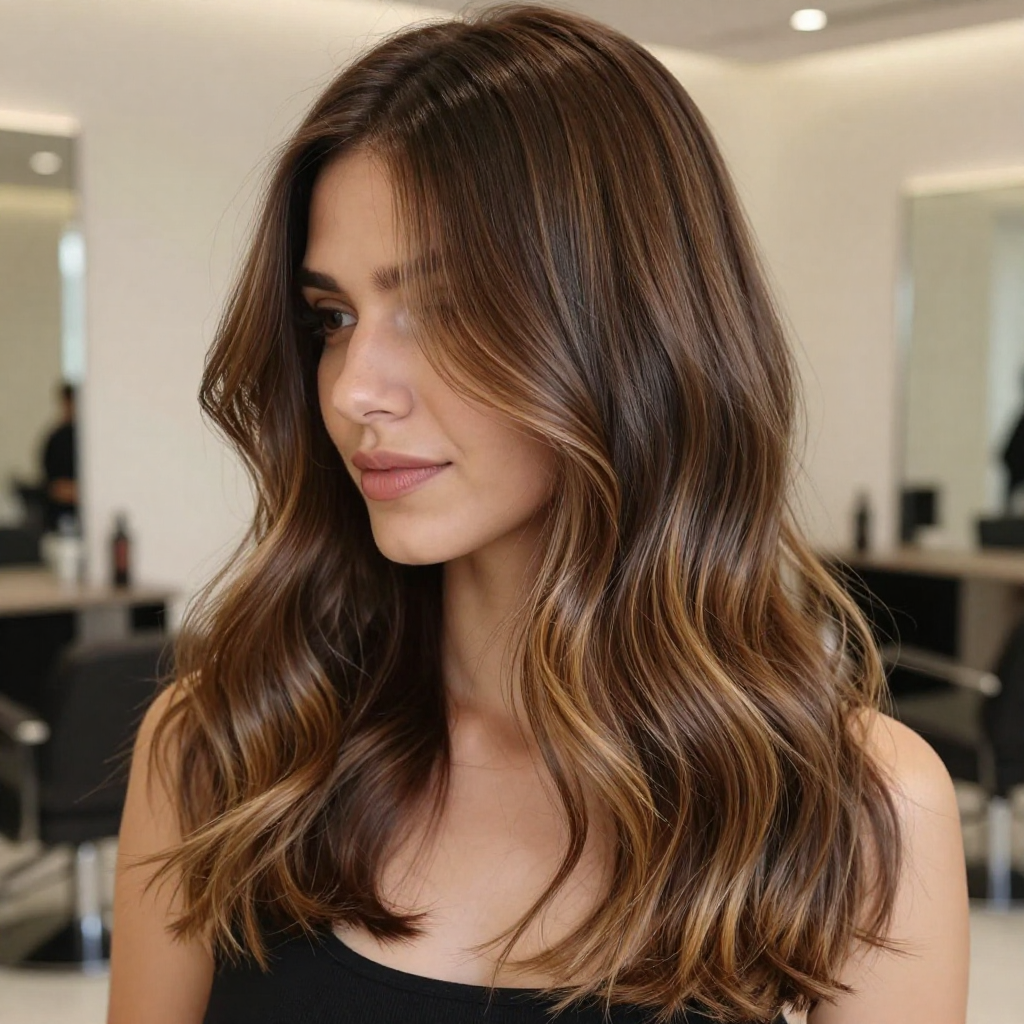 Custom balayage color placement Dublin Ohio