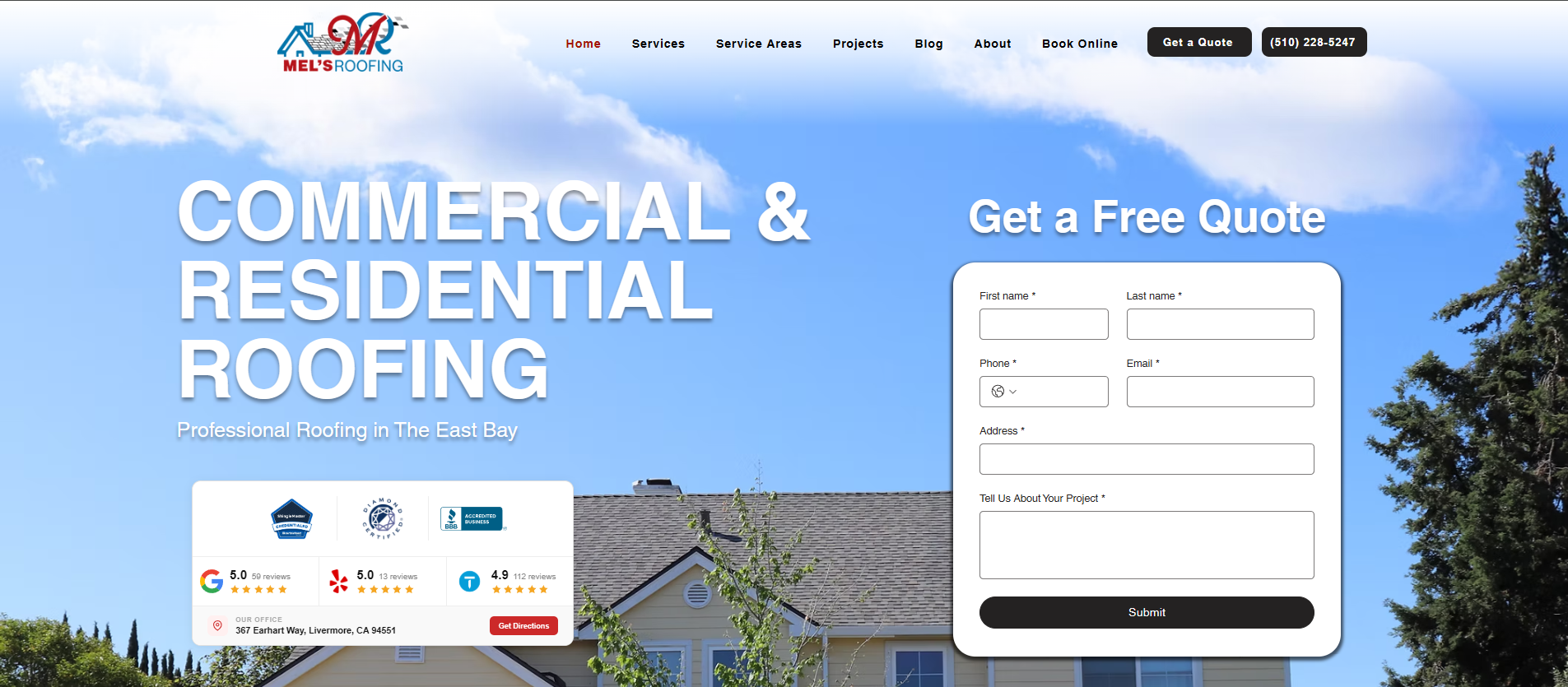 Mel's Roofing — Paid Media Strategy & CMS Management