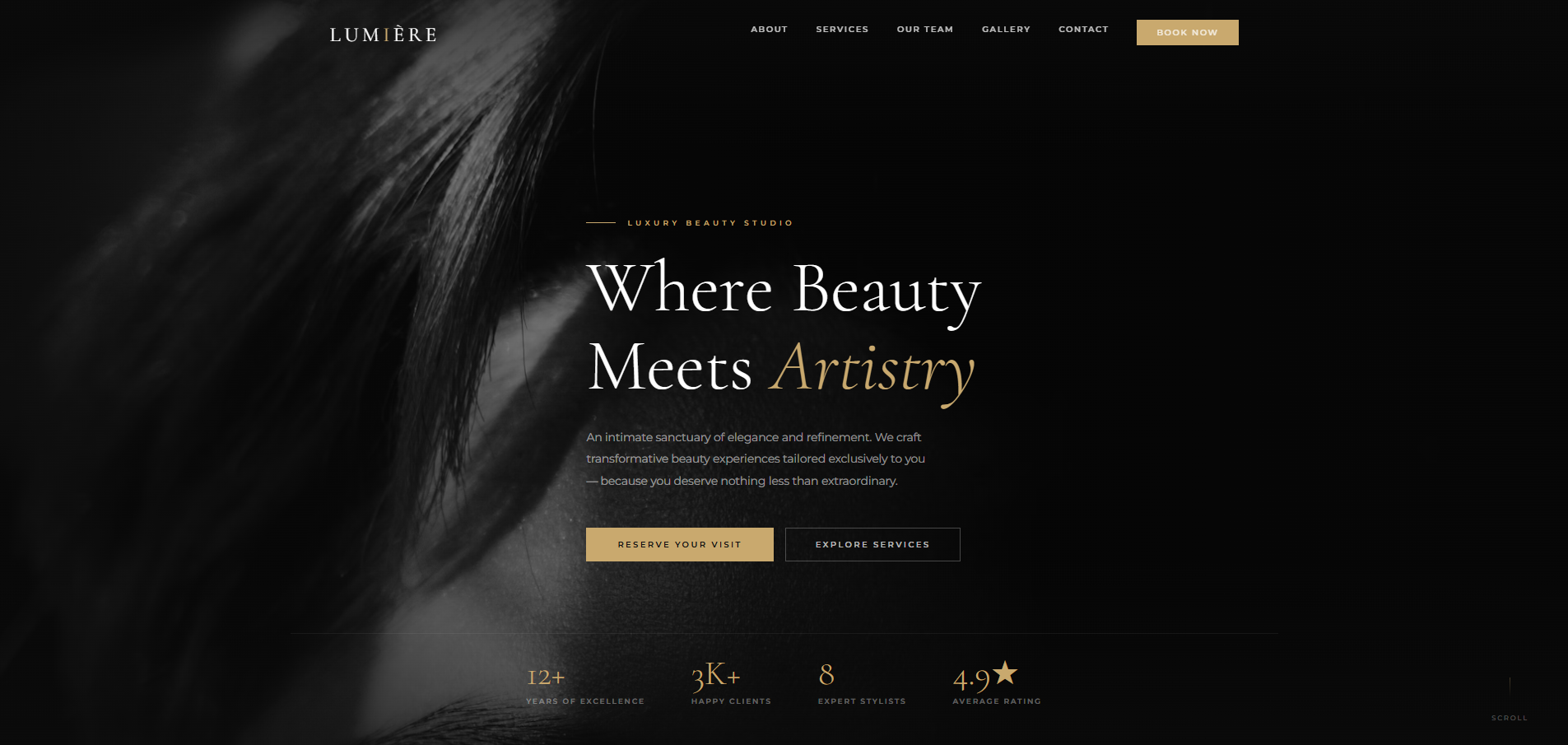 Lumiere Salon website preview