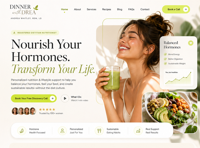 Registered Dietitian Landing Page, Funnels