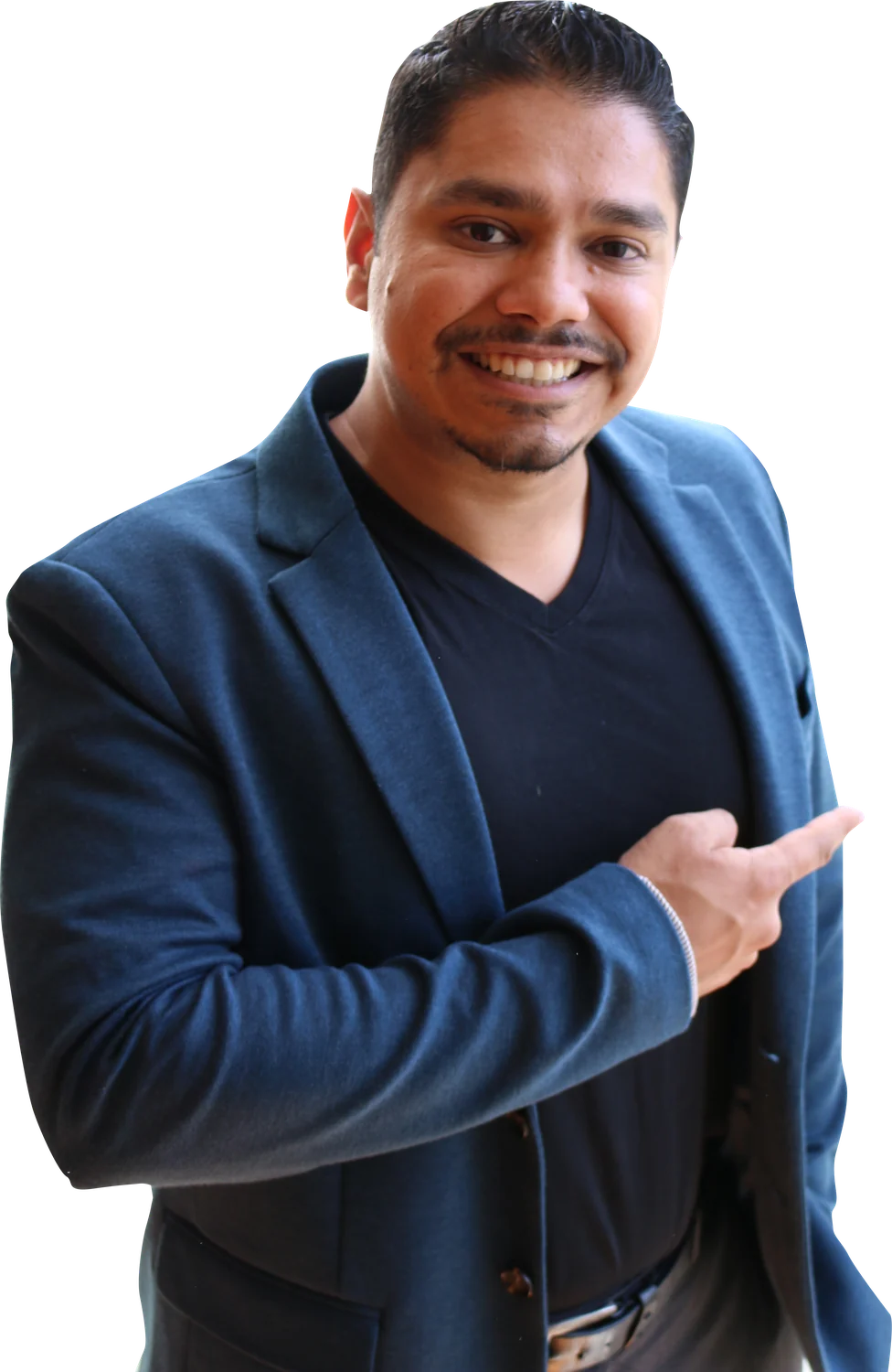 Johann Nogueira smiling and pointing
