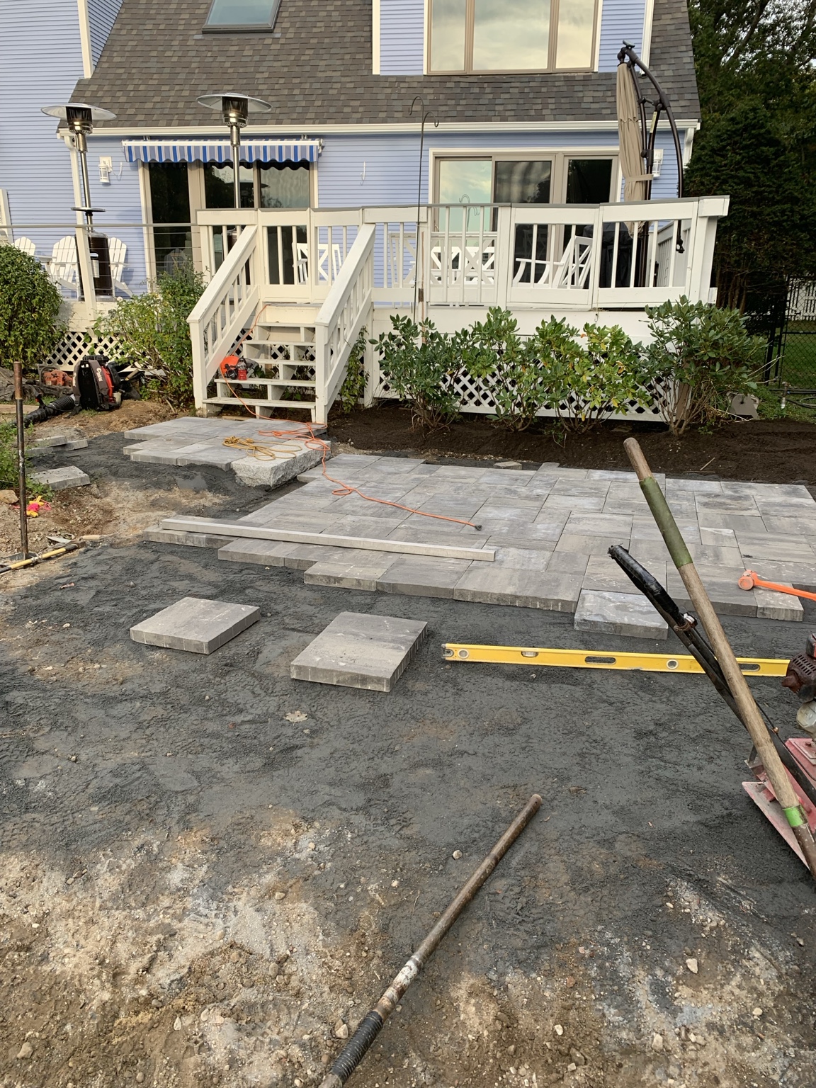 Paved patio and outdoor living space