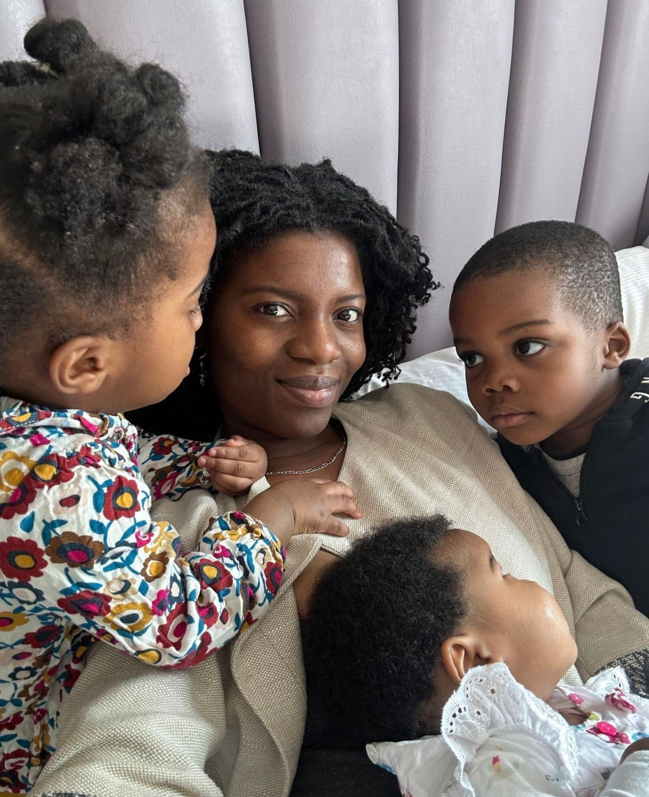 Eva Elehand with her children