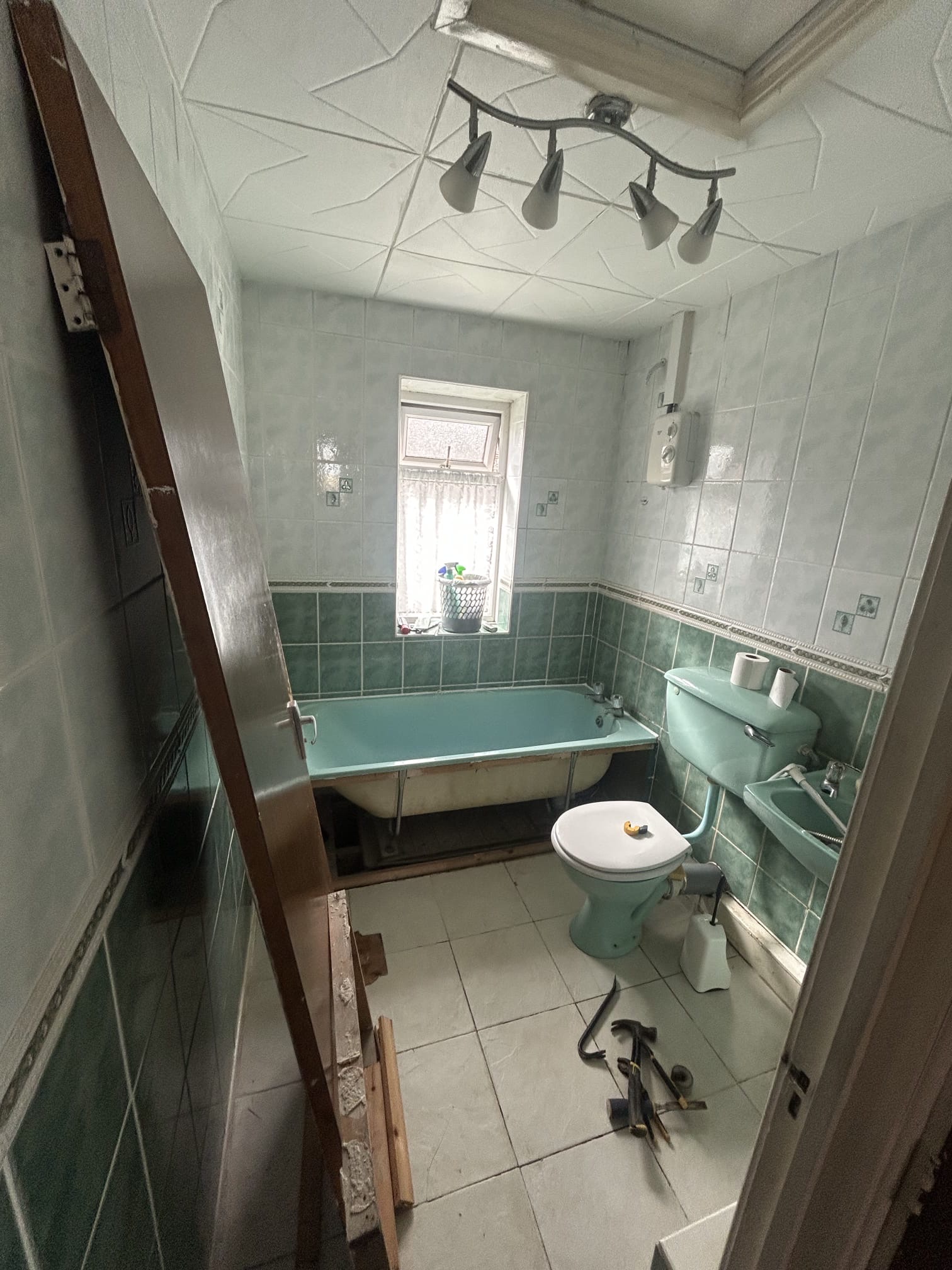 Bathroom Before Renovation - (Green Bathroom)
