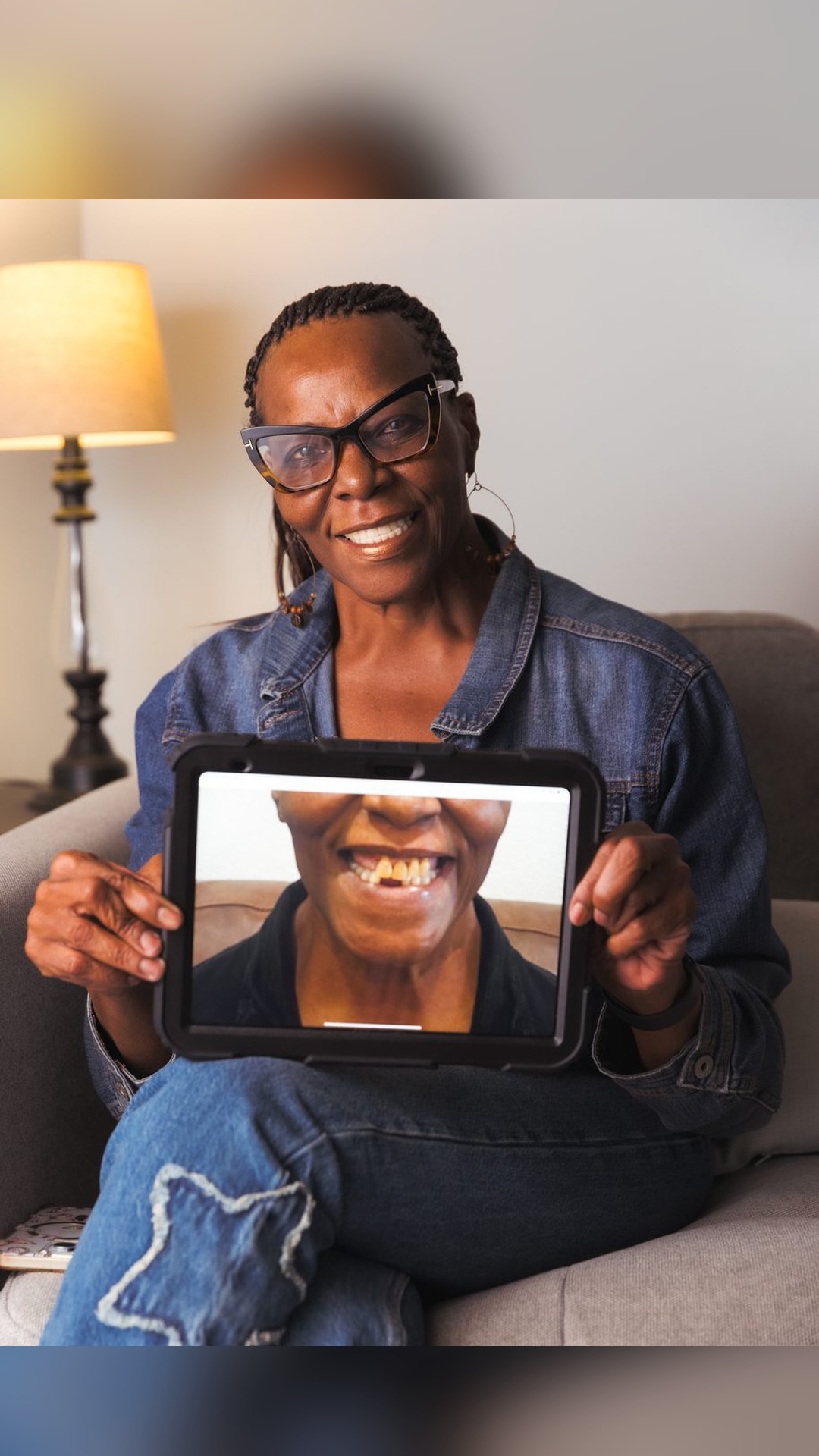 Old Betsy Dental implant patient showing her transformation