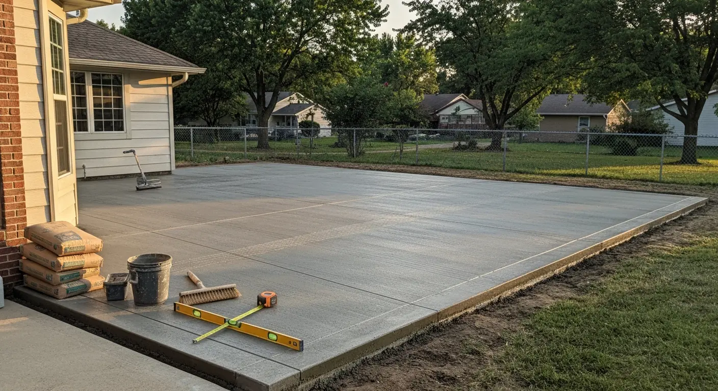 Patio concrete installation