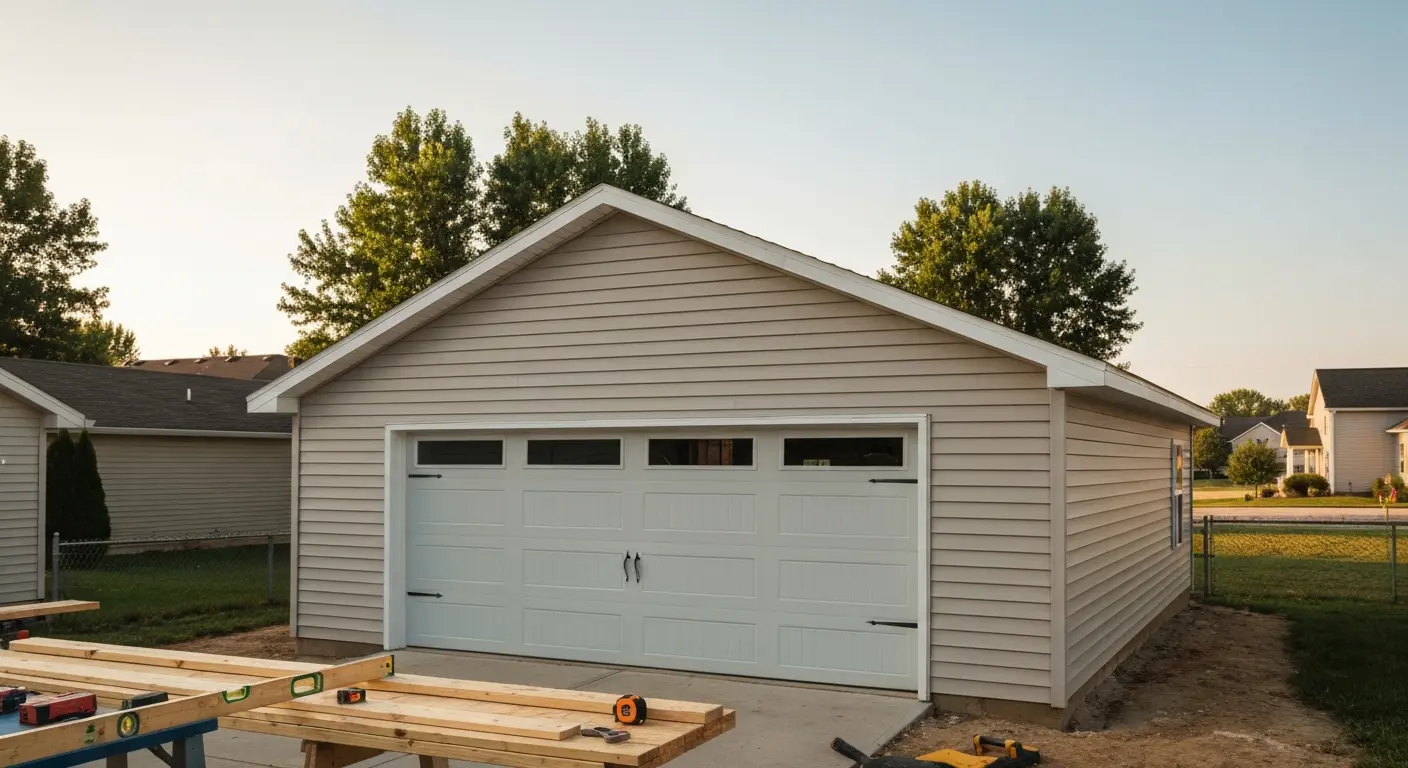 Detached garage construction
