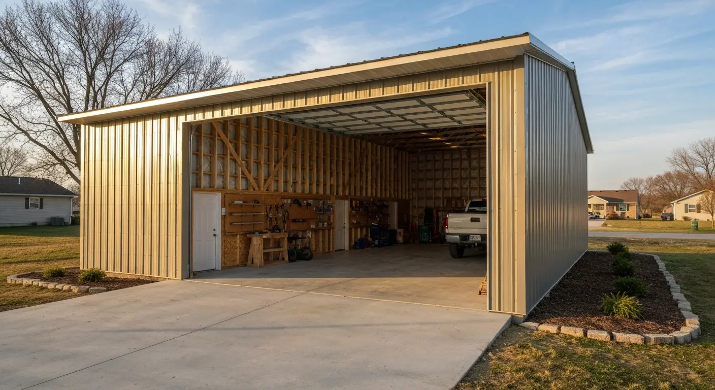 Residential garage pole barn